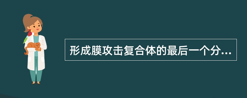 形成膜攻击复合体的最后一个分子是A、C1qB、C3C、C4D、C5E、C9 -