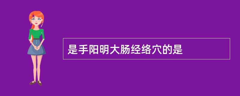 是手阳明大肠经络穴的是