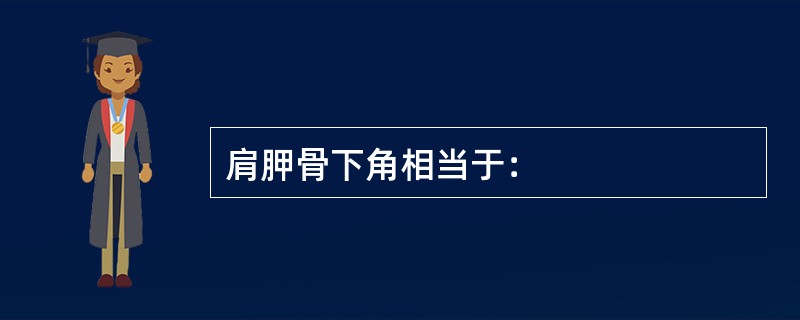 肩胛骨下角相当于：