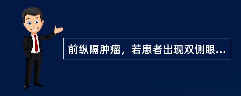 前纵隔肿瘤，若患者出现双侧眼睑下垂，暮重晨轻，则可能的诊断为