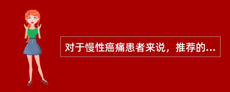 对于慢性癌痛患者来说，推荐的阿片类镇痛药物的给药途径是A、静脉注射B、肌内注射C