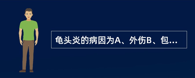 龟头炎的病因为A、外伤B、包皮过长C、包皮垢刺激D、感染E、以上都是