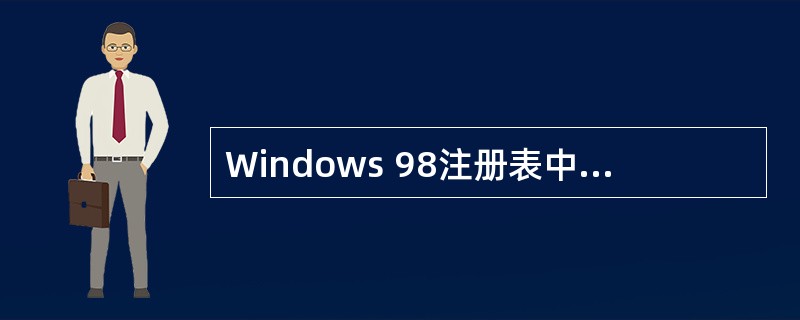 Windows 98注册表中存储了系统的各种配置数据,包括Windows 98系