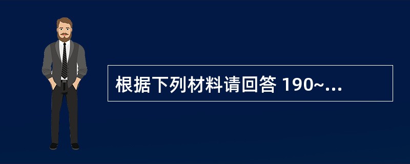 根据下列材料请回答 190~192 题: (共用题干)某男性、67岁,患阻塞性肺