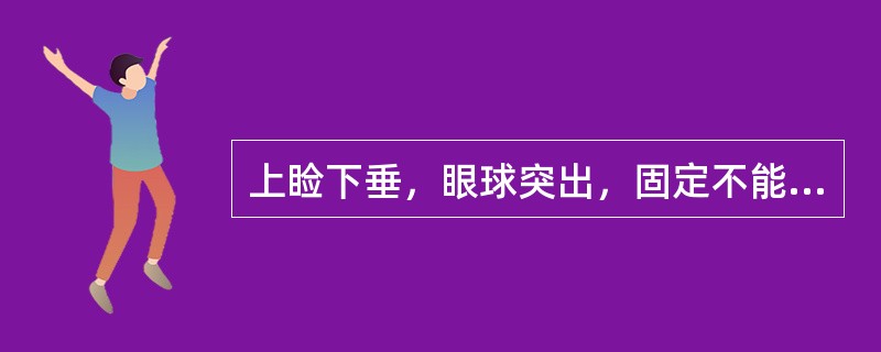 上睑下垂，眼球突出，固定不能转动，瞳孔散大，对光反射消失，视力下降，很可能是