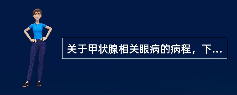 关于甲状腺相关眼病的病程，下列不正确的是A、有自限趋势B、有明显个体差异C、伴有