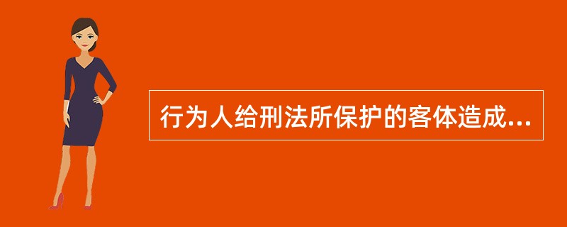 行为人给刑法所保护的客体造成的危害是指