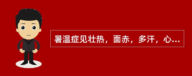 暑温症见壮热，面赤，多汗，心烦，渴喜冷饮，舌红苔黄燥，脉洪大( )A、白虎加人参