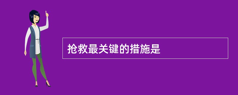 抢救最关键的措施是