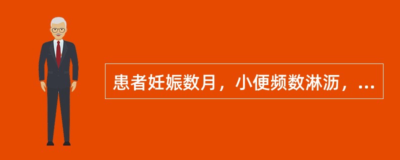 患者妊娠数月，小便频数淋沥，灼热刺痛，量少色深黄，形体消瘦，午后潮热，手足心热，