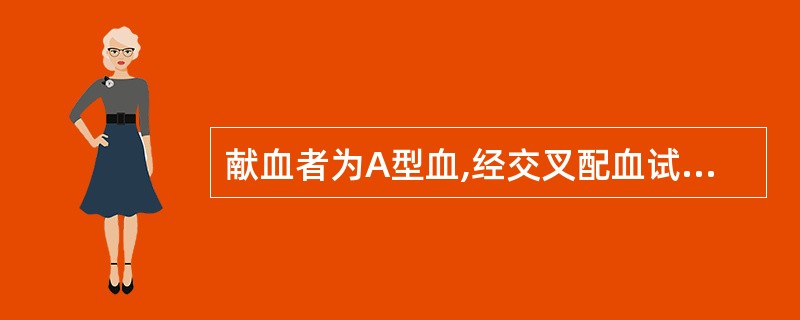 献血者为A型血,经交叉配血试验。主侧不凝集而次侧凝集,受血者的血型应为( )