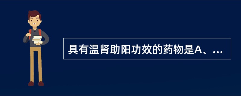 具有温肾助阳功效的药物是A、干姜B、花椒C、丁香D、小茴香E、高良姜