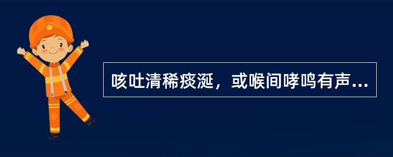 咳吐清稀痰涎，或喉间哮鸣有声者，属