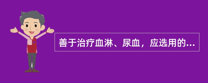 善于治疗血淋、尿血，应选用的药物是A、海金沙B、萆薢C、石韦D、木通E、金钱草