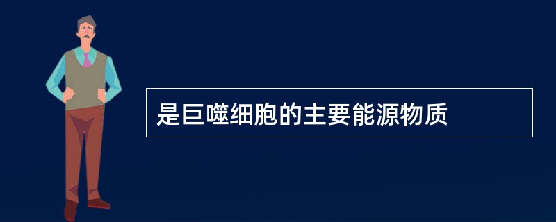 是巨噬细胞的主要能源物质