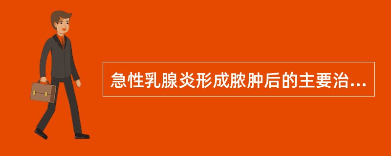 急性乳腺炎形成脓肿后的主要治疗措施是（）A、应用广谱抗生素B、促进乳汁通畅排出