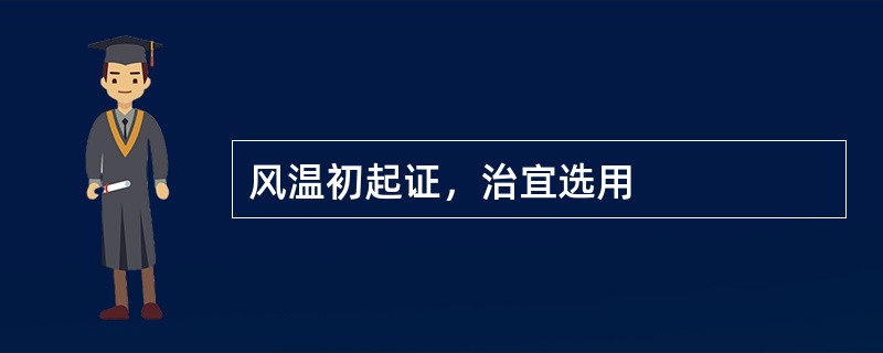 风温初起证，治宜选用