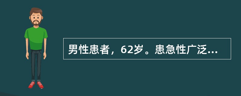 男性患者，62岁。患急性广泛前壁心肌梗死2天，晕厥2次，心室率40次／分，律齐，