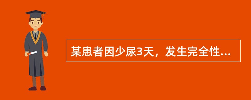 某患者因少尿3天，发生完全性房室传导阻滞后，出现心脏骤停。心电图见心房波很快呈一