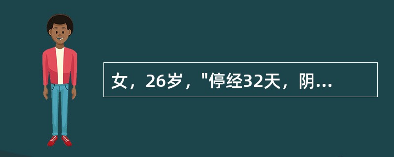 女，26岁，"停经32天，阴道不规则流血2天"，应首先检查( )。