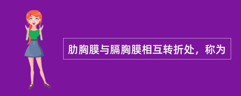 肋胸膜与膈胸膜相互转折处，称为