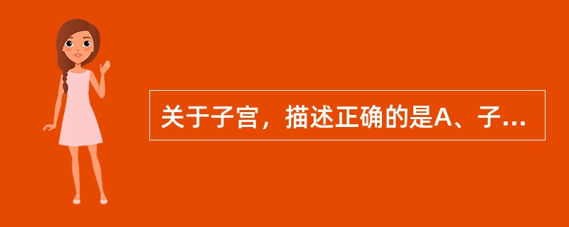 关于子宫，描述正确的是A、子宫位于直肠的后方B、子宫形态可分为底、体、颈和管四部