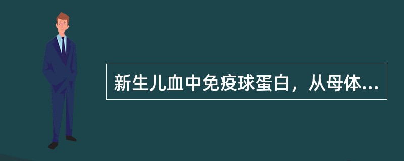 新生儿血中免疫球蛋白，从母体可经胎盘进入胎儿的是( )A、IgAB、IgMC、I