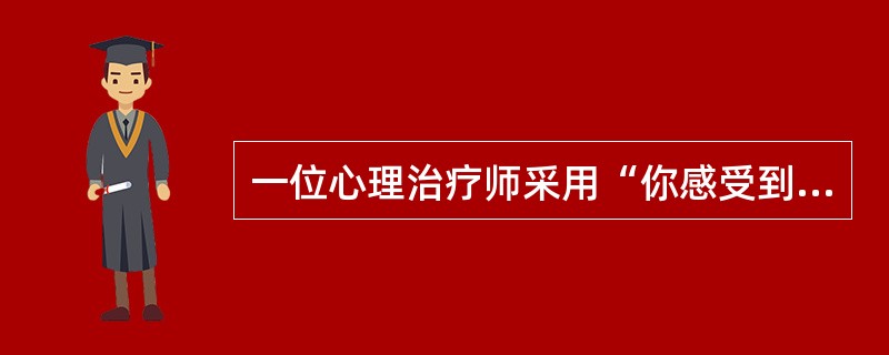 一位心理治疗师采用“你感受到…”，“你觉得…”等词语对来访者的情绪反应进行描述，
