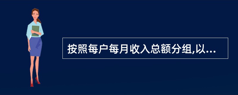 按照每户每月收入总额分组,以反映每个家庭的收入水平和生活现状。 ( )