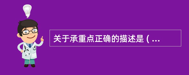 关于承重点正确的描述是 ( )A、大腿假肢的承重点在坐骨结节B、小腿假肢的承重点