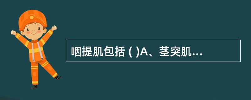 咽提肌包括 ( )A、茎突肌B、茎突咽肌C、茎突骨肌D、腭咽肌E、咽鼓管咽肌 -