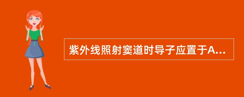 紫外线照射窦道时导子应置于A、窦道的皮肤表面区B、窦道口处C、窦道腔内D、窦道腔