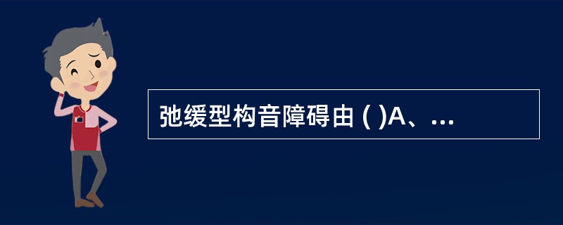 弛缓型构音障碍由 ( )A、锥体外系病变所致B、上运动神经元损伤所致C、下运动神