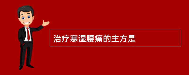 治疗寒湿腰痛的主方是