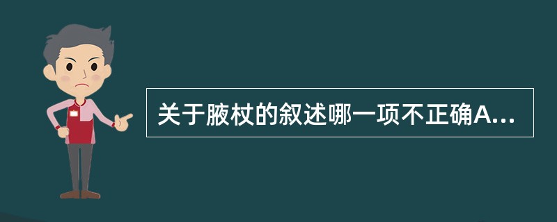 关于腋杖的叙述哪一项不正确A、用腋下负重B、以上肢伸展力支持体重C、腋杖用于截瘫