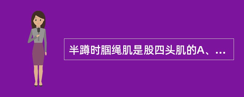 半蹲时腘绳肌是股四头肌的A、原动肌B、拮抗肌C、固定肌D、协同肌E、主缩肌 -