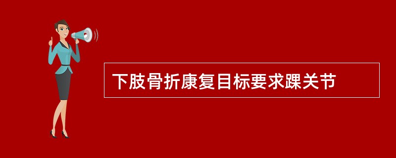 下肢骨折康复目标要求踝关节