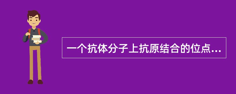 一个抗体分子上抗原结合的位点有A、1个B、2个C、多个D、3个E、4个