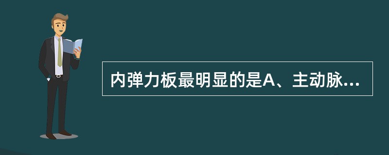 内弹力板最明显的是A、主动脉B、冠状动脉C、毛细血管D、大隐静脉E、肺动脉 -