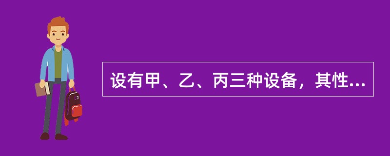 设有甲、乙、丙三种设备，其性能、效率及寿命完全相同。设备甲的原始费用为10000