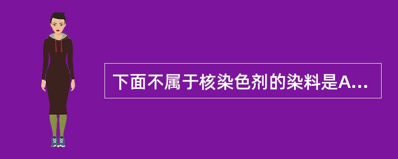 下面不属于核染色剂的染料是A、胭脂红B、结晶紫C、亚甲蓝D、苏木素E、孔雀绿 -