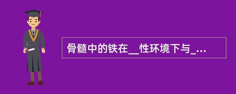 骨髓中的铁在__性环境下与______作用，形成______沉淀，定位于含铁部位
