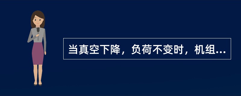 当真空下降，负荷不变时，机组元件的（压）应力可能超过允许值，推力轴承也可能过载。