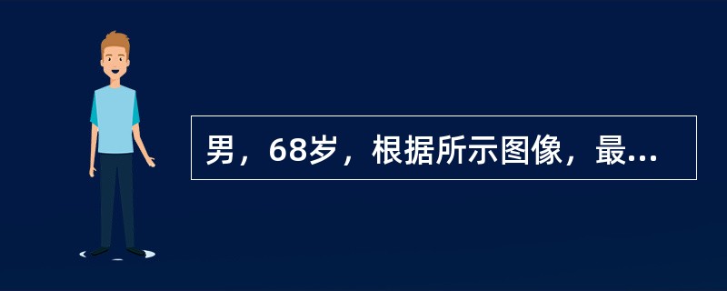 男，68岁，根据所示图像，最可能的诊断是（）