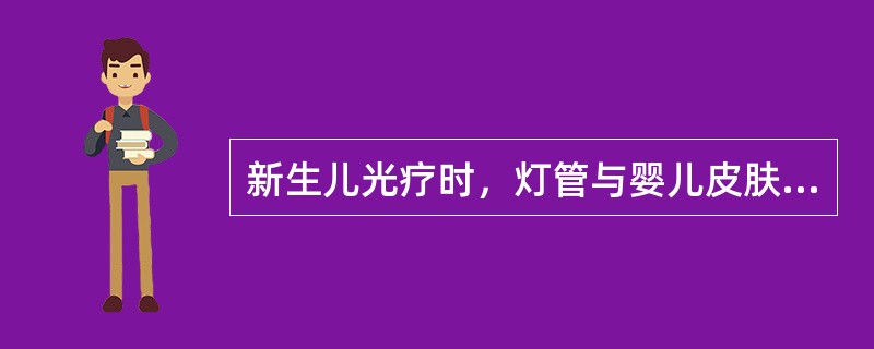 新生儿光疗时，灯管与婴儿皮肤的最合适的距离为（）