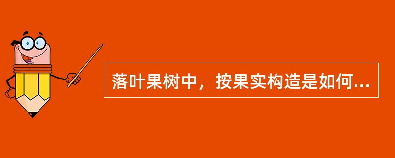 落叶果树中，按果实构造是如何分类的？请举例说明。