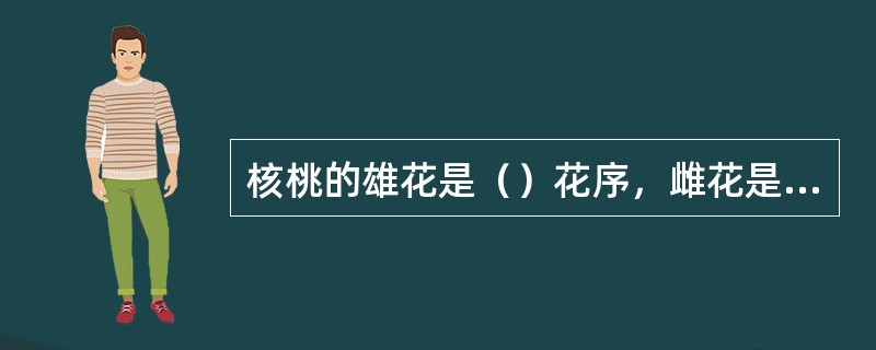 核桃的雄花是（）花序，雌花是（）花序。