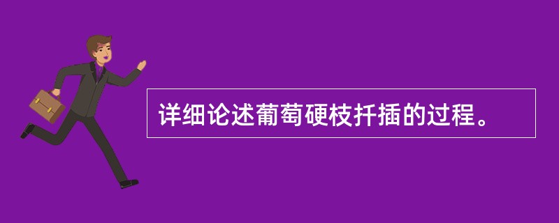 详细论述葡萄硬枝扦插的过程。