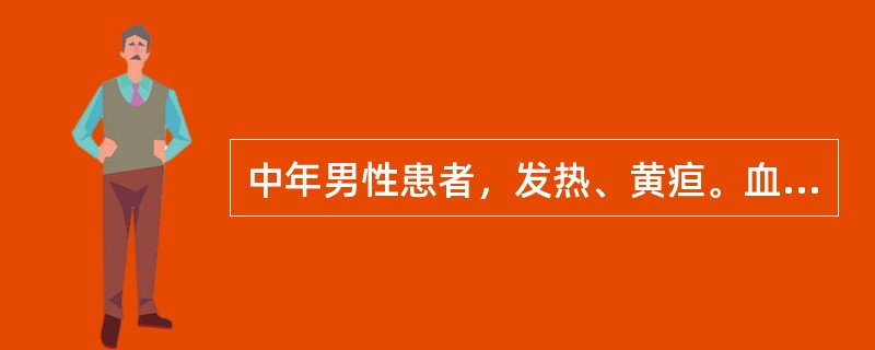 中年男性患者，发热、黄疸。血清学检查HBsAg（+）、抗-HtBs（+）。下列哪