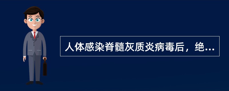 人体感染脊髓灰质炎病毒后，绝大多数为（）